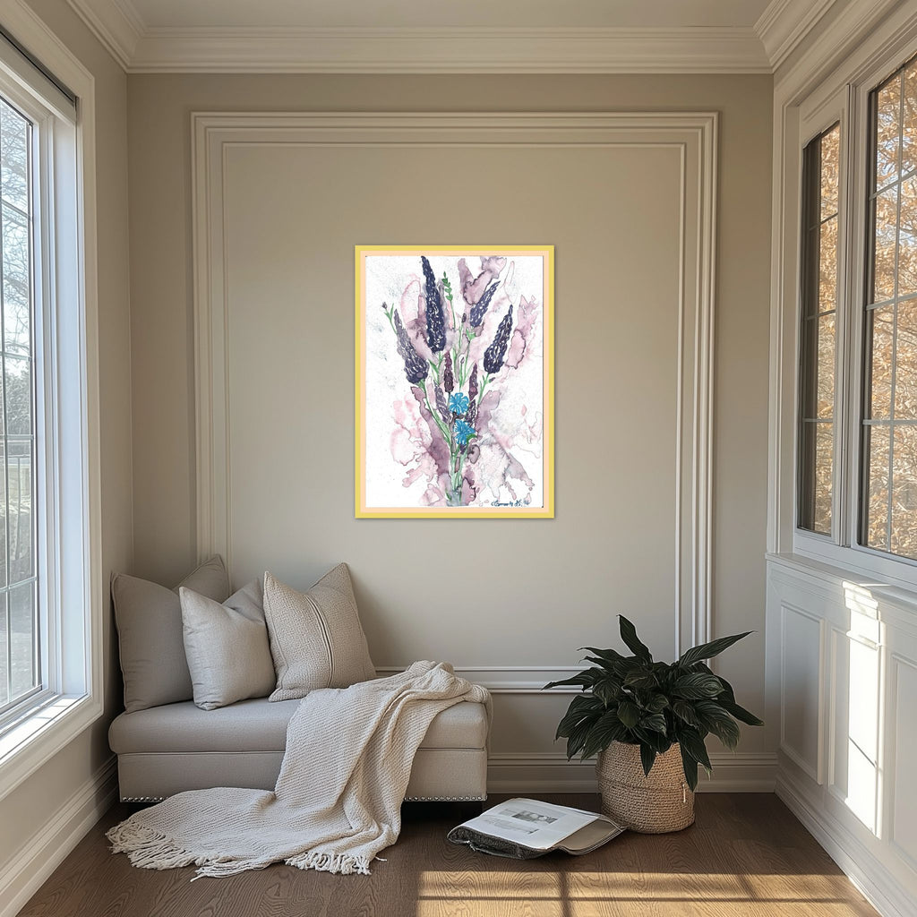 Aquarell-Bild Lavendel A4 Größe